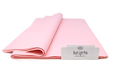 Blush Light Pink Tissue Paper - 96 Sheets - 15 Inch x 20 Inch - for Gift Bags, Gift Wrapping, Flower, Party Decoration, Pom Poms - Premium Quality Made in United States