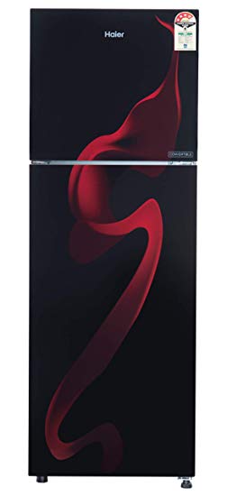 Haier 258 L 4 Star Inverter Frost-Free Double Door Refrigerator (HRF-2784PSG-E, Spiral Glass Black)