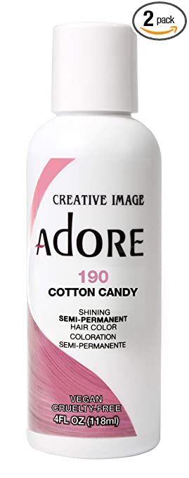 Adore Semi-Permanent Haircolor #190 Cotton Candy 4 Ounce (118ml) (2 Pack)