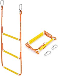 Boat Rope Ladder, 3 Step - Heavy-Duty Polyester with 400Lbs Max Load, 14mm Reinforced Line & Sturdy Resin Steps - Perfect for Inflatables, Kayaks, Motorboats & Canoeing-Outdoor Water Sports Accessory