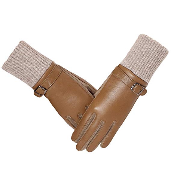 Women winter leather gloves,soft warm touchscreen driving gloves PAGE ONE