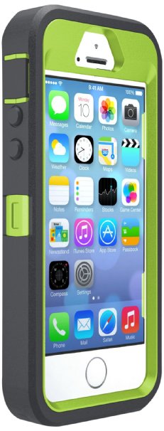 OtterBox DEFENDER SERIES Case for iPhone 5/5s/SE - Frustration Free Packaging - KEY LIME (GLOW GREEN/SLATE GREY)