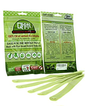 QHiti Mosquito Repellent Bracelets - 100% Oil of Lemon Eucalyptus - All Natural and DEET Free - Practical and Easy to Use, Ideal for Outdoor! (50 Bands 10 Pack)