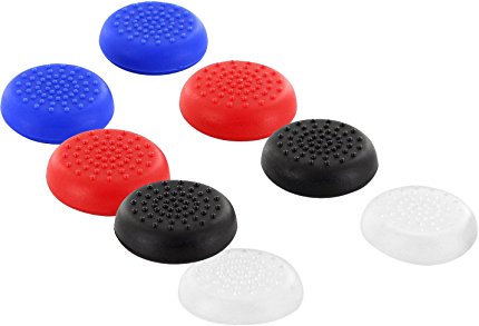 O'plaza® Pack of 4 Color (Blue ,Red ,Black, Clear) Tpu Silicone Rubber Gel Analogue Thumb Grip Stick Caps for Microsoft Xbox One (8 Piece )
