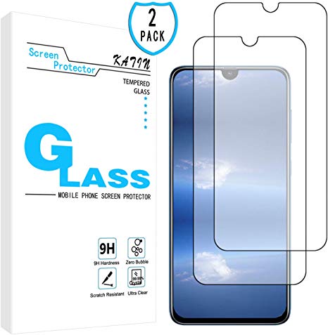 KATIN Galaxy A70 Screen Protector - [2-Pack] Tempered Glass for Samsung Galaxy A70 Bubble Free, Easy to Install with Lifetime Replacement Warranty