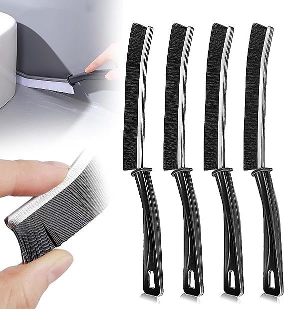 4PCS Hard Bristle Crevice Cleaning Brush - Gap Cleaning Brush for Bathrooms, Kitchens, Windows - Your All-Around Household Gap Brush & Bathroom Crevice Brush