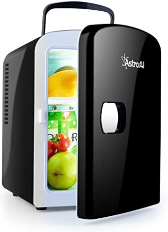 AstroAI Mini Fridge 4 Litre/6 Can Portable AC/DC Powered Thermoelectric System Cooler and Warmer for Cars, Homes, Offices, and Dorms