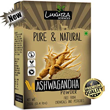 Luxura Sciences Natural Ashwagandha Powder 200 Grams (Withania somnifera).100% Pure, Double Filtered and Quality Guaranteed.FSSAI Approved.