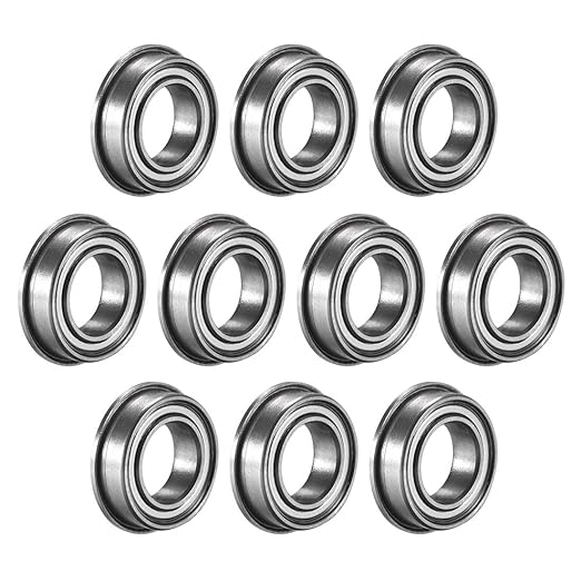 uxcell MF148ZZ Flanged Ball Bearing 8x14x4mm Double Metal Shielded (GCr15) Chrome Steel Flange Rip Bearings 10pcs