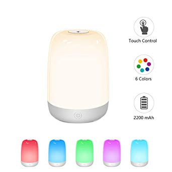 Touch Night Light for Kids, Dimmable Bedside Lamp Rechargeable Nursery Lamp Warm White RGB Color Changing, 72 Hours Runtime for Bedrooms Living Rooms Breastfeeding Sleeping, Best Gift for Kids, Teens
