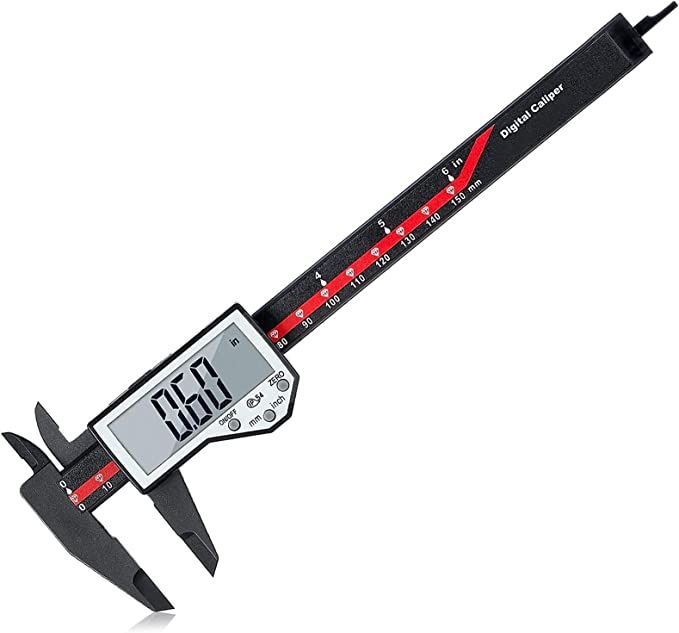 Digital Caliper, 0-6 Inches Electronic Digital Caliper Plastic Construction with Large LCD Screen Caliper Measuring Tool Quick Change Button for Inch&Millimeter Conversions