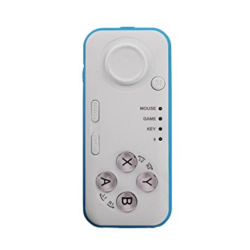 REALVOX Mini Bluetooth Remote Controller For VR Virtual Reality 3D Video Movie Game Glasses, Portable Multi-functional Wireless Bluetooth Android Gamepad Camera Shutter Selfie Shutter, Blue