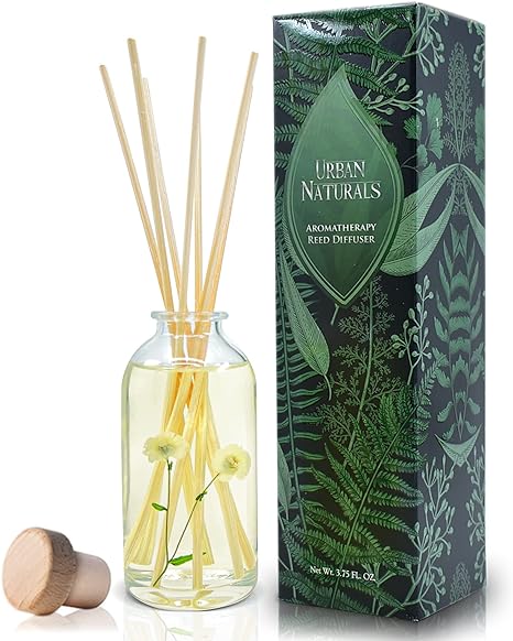 Urban Naturals White Tea & Sage Reed Diffuser Set | Made with Essential Oils & Real Botanicals | Sparkling Bergamot, White Tea & Fresh Sage | Made in The USA