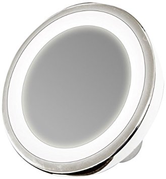 Rucci Water Resistant LED Lighted Suction Mirror, 10X