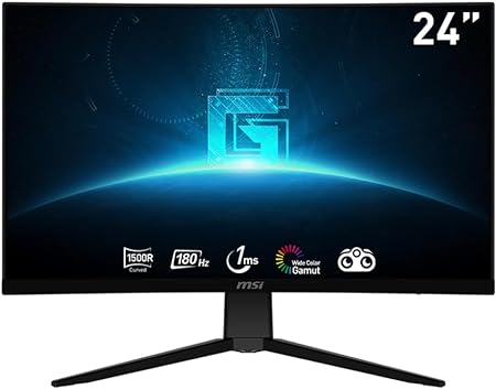 MSI G2422C, 24" Curved Gaming Monitor, 1920 x 1080 (FHD), VA, 1 ms, 170 Hz, FreeSync Premium, HDMI, DP Port, Tilt