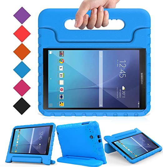 BMOUO Kids Case for Samsung Galaxy Tab E 9.6 - Shockproof Light Weight Convertible Handle Stand Protection Case for Samsung Galaxy Tab E/Tab E Nook 9.6 Inch Tablet (SM-T560/T561/T565/SM-T567V), Blue