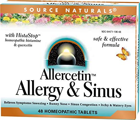 Source Naturals Allercetin Allergy & Sinus Support, Full Body Immunity, Homeopathic HistaStop - 48 Tablets (Pack of 3)