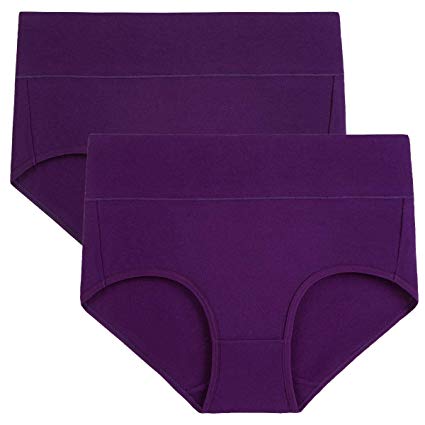 wirarpa Women's Cotton Tummy Control Panties High Waisted Soft Brifes Underwear Multipack