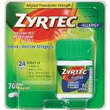 Zyrtec Allergy Relief Tablets 70 Count