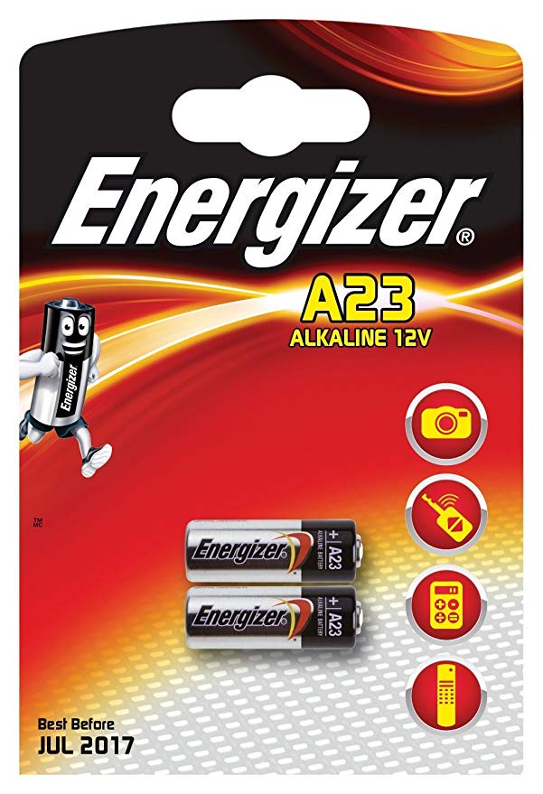 Energizer-Eveready 05266 - A23 12 volt Photo / Garage Door Opener / Electronic Keychain Battery 2 Pack (A23BP-2)