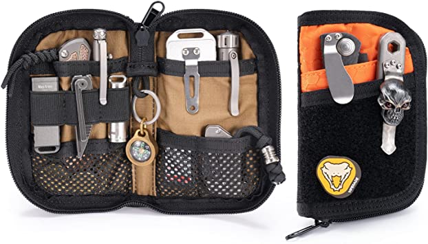 VIPERADE VE10 Tool Pouch, EDC Pocket Organizer for Men, Small EDC Organizer Pouch with 7 Pockets, EDC Pouch Organizer Utility Pouch for Multitools, Nylon Compact Organizer