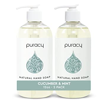 Puracy Hand Soap, Cucumber & Mint, Moisturizing Natural Liquid Hand Wash Soap, Gel Hand Soap Set for Soft and Smooth Skin, 12 fl.oz. [2-Pack]