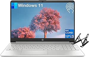 HP 2023 Newest 15.6" Touchscreen Laptop, Intel Core i3-1215U Processor (6 core), 8GB RAM, 512GB SSD, Intel UHD Graphics, WiFi, Fast Charge, HDMI, Thin & Portable, Long Battery Life, Windows 11 Home