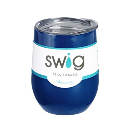 SWiG Double-Walled Vacuum Insulated Wine Tumbler, 12 oz, Royal Blue