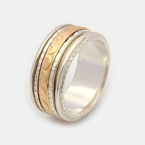 Spinner rings for women Handcrafted Polished Yellow Gold Filled Spinning Ring on a Sterling Silver base By Nature Jewellery MR1939GF