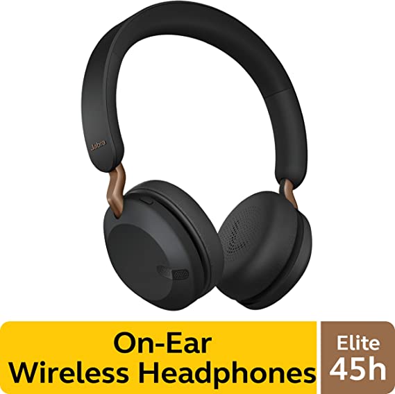 Jabra Elite 45h, Copper Black – On-Ear Wireless Headphones with Up to 50 Hours of Battery Life, Superior Sound with Advanced 40mm Speakers – Compact, Foldable & Lightweight Design