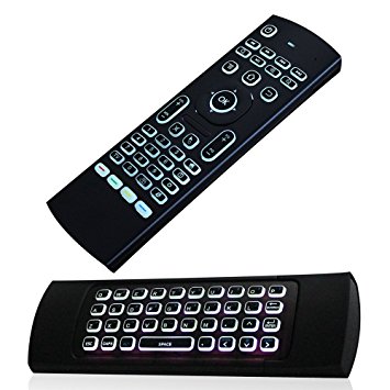 JUSTOP F40 Backlit Mini Wireless Keyboard Air Mouse 3D Fly Controller Built In Gyro Sensors Comes With Nano USB Receiver Perfect For Android Kodi Boxes, HTPCs, Smart TVs, Apple TV, Rasberry Pi, Laptops, Presentation Etc