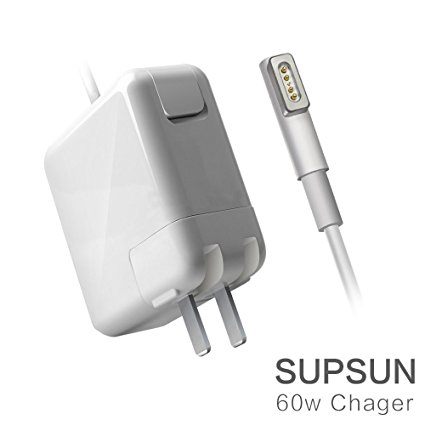 60W SUPSUN AC Power Adapter Charger Supply US Plug Charger for MacBook 13 13.3-inch A1344 A1181 A1278 A1330 MA538LL/A（White）