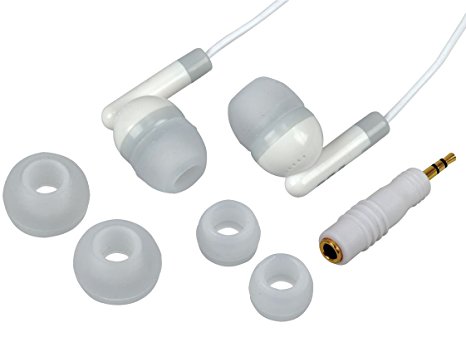 RCA HP60 Noise-Isolating Earphones with 3.5 mm Headphone Adapter (White) (Discontinued by Manufacturer)