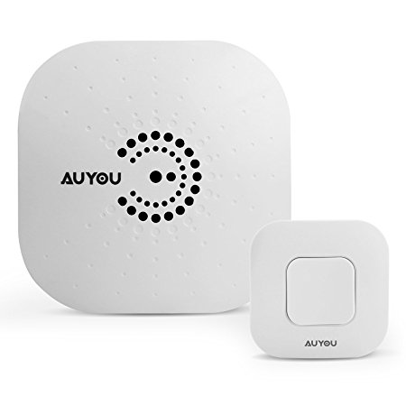 AuYou Wireless Doorbells & Chimes Operating at over 300-feet Range with Over 36 Chimes White