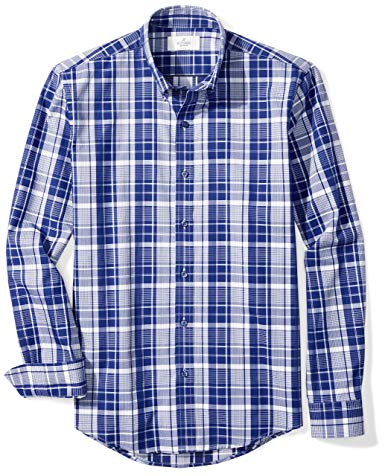 BUTTONED DOWN Men's Slim Fit Supima Cotton Dress Casual Shirt (Discontinued Patterns)