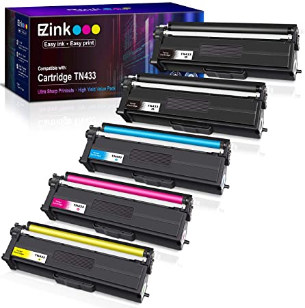 E-Z Ink (TM) Compatible Toner Cartridge Replacement for Brother TN433 TN-433 TN433bk TN431 to use with MFC-L8900CDW MFC-L8610CDW HL-L8260CDW HL-L8360CDW (2 Black, 1 Cyan, 1 Magenta, 1 Yellow, 5 Pack)