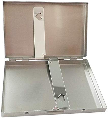 LGEGE Hold King Size and 100mm Slim Cool Metal Brilliant Chrome Modern Cigarette Case (Double Layer)