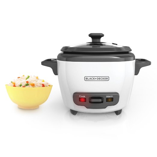 BLACKDECKER RC503 Mini 3-Cup Cooked15-Cup Uncooked Rice Cooker White