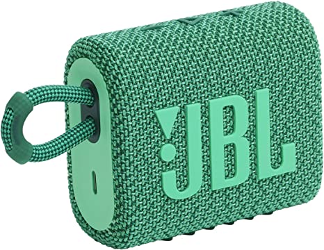 JBL Go 3 Eco: Portable Speaker with Bluetooth, Built-in Battery, Waterproof and Dustproof Feature - Green