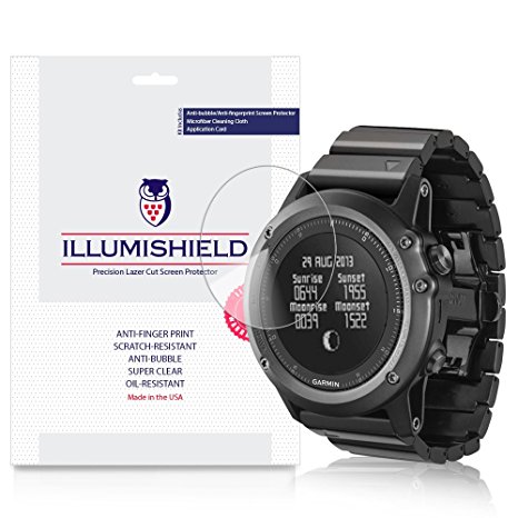 iLLumiShield - Garmin Fenix 3 Screen Protector with Lifetime Replacement Warranty - Japanese Ultra Clear HD Film with Anti-Bubble and Anti-Fingerprint - High Quality (Invisible) LCD Shield - [3-Pack]