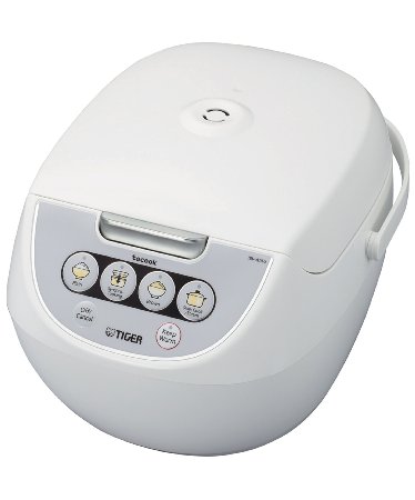 Tiger JBV-A18U-W 10-Cup (Uncooked) Micom Rice Cooker with Food Steamer & Slow Cooker, White