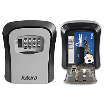 Futura Genuine Key & Card Safe Key Safe Wall Mounted 115 x 95 x 40 mm, Outdoor Key Lock Box, Home Security Select Access Key (Key & Card Safe)