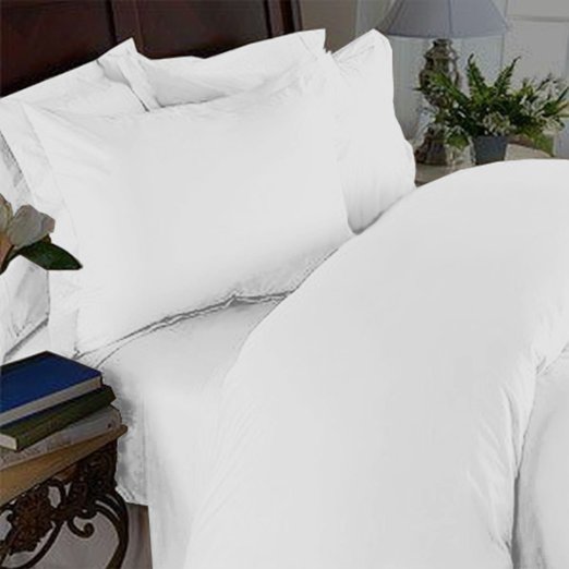 Elegant Comfort 4 Piece 1500 Thread Count Luxurious Ultra Soft Egyptian Quality Coziest Sheet Set, Queen, Bright White