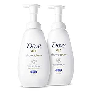 Dove Foaming Body Wash Shower Foam Deep Moisture 250 Pumps Per Bottle 13.5 oz 2 Count