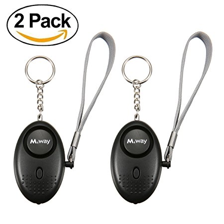 M.Way 130db Personal Safety Alarm 2Pcs Light Loud Staff Panic Rape Attack Safety Security Alarm Keyring Self Defense for Elderly Kid Women Adventurer Night Worker Anti-theft Alarm Policeman Recommend