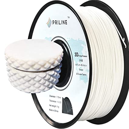 PRILINE PETG-1KG 1.75 3D Printer Filament, Dimensional Accuracy  /- 0.03 mm, 1kg Spool, 1.75 mm, White