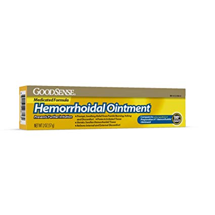 GoodSense Hemorrhoidal Ointment, Phenylephrine HCI, Petrolatum, Mineral Oil, Relief from Burning, Itching and Discomfort of Hemorrhoids 2 Ounce