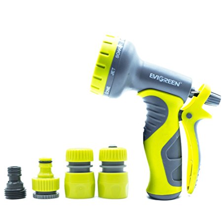Spray Gun 9 Modes Heavy Duty Garden Hose Nozzle Designed for Gardening and Cleaning Enthusiastic Evigreen