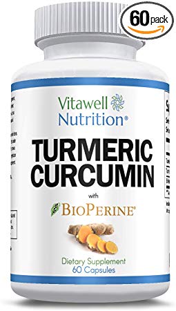 Vitawell Nutrition Turmeric Curcumin with Bioperine® 600mg, 60 Capsules, 2 Month Supply
