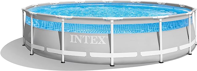 INTEX 26721EH Prism Frame Clearview Above Ground Swimming Pool Set: 14ft x 42in – Includes 1000 GPH Cartridge Filter Pump – SuperTough Puncture Resistant – Rust Resistant – 3357 Gallon Capacity